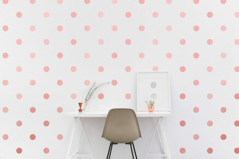 PapaKit Large Round Polka Dot Confetti Wall Decal Baby Nursery Child Kid Boy Girl Bedroom Home Decor | Creative Art Design Pattern | Safe Removable Adhesive (Rose Gold Metallic, 2 Inches x 120 Pieces) - Image 1